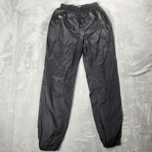 Lacoste Womens Track Pants Black Sz 6 Lightweight Windbreaker Joggers Mesh Lined
